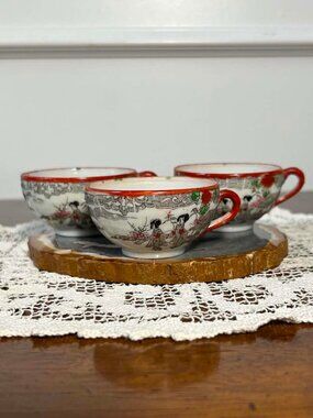 Japanese eggshell China Geisha Girl teacups